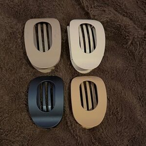 Set of 4 Neutral Flat Hair Clips